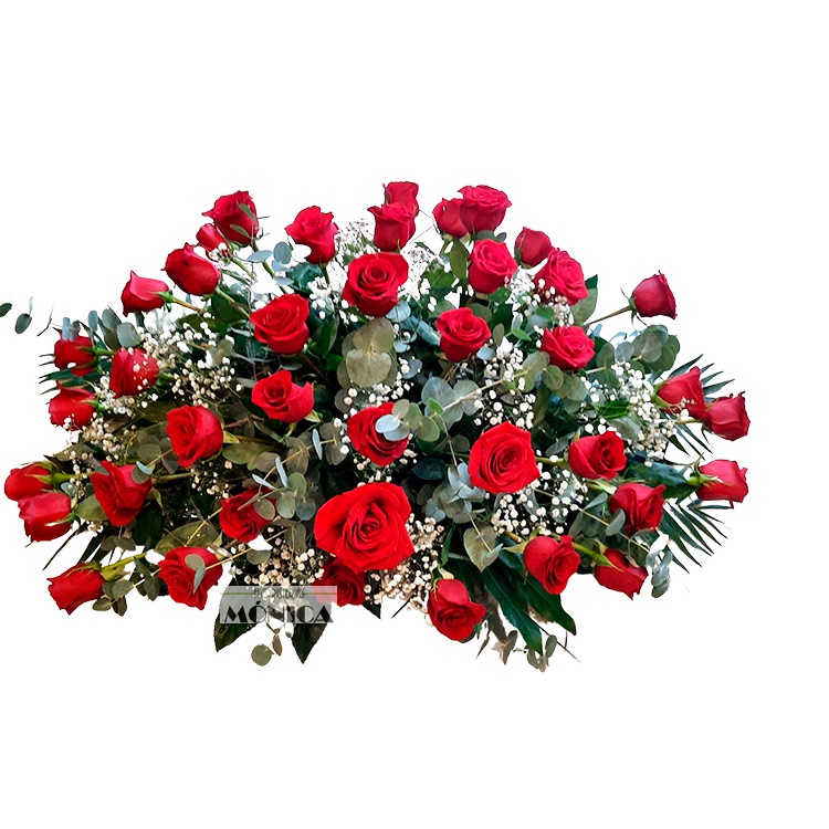 Centro de 40 rosas rojas
