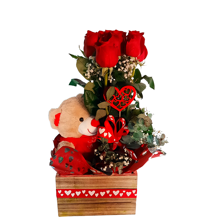 Rosas con Peluche