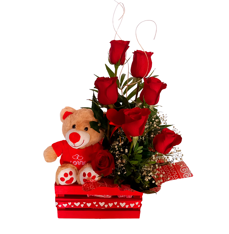 Rosas con Peluche